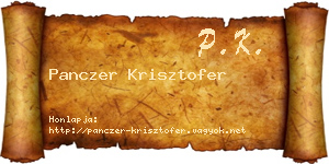 Panczer Krisztofer névjegykártya